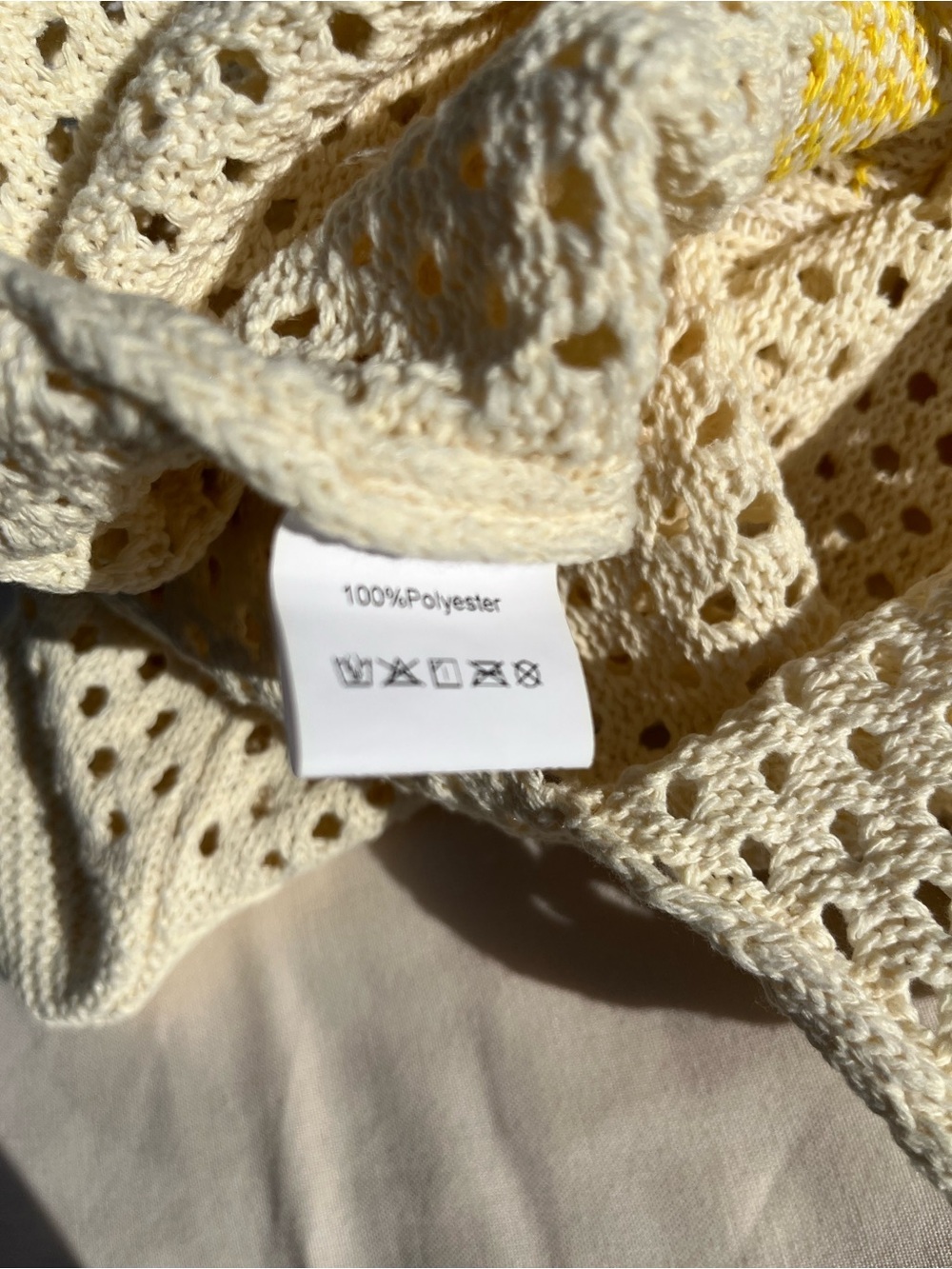 Y2K Boho Hobo Crochet Cream Knit Daisy Tote Bag - Picture 5 of 12